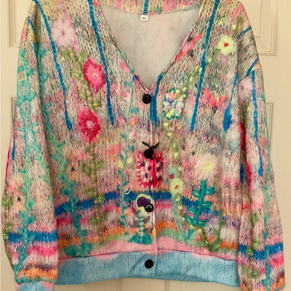 COPY - Cardigan, sweatshirt like fabric. XL  New.